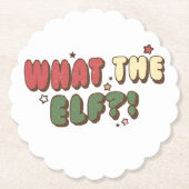 Wat de ELF Retro Kerstmis Kartonnen Onderzetters (Voorkant)