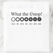 WAT DE F/STOP? RECHTHOEKIGE STICKER (Tas)