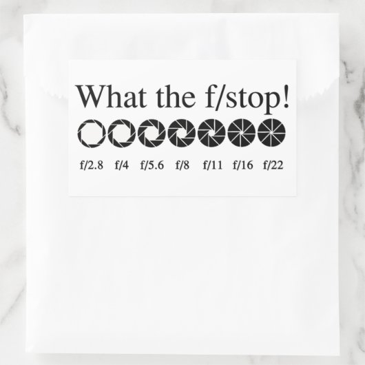 WAT DE F/STOP? RECHTHOEKIGE STICKER (Tas)