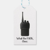 Wat de Fu*k over grappige Walkie Talkie icoon Cadeaulabel (Achterkant)