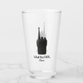 Wat de Fu*k over grappige Walkie Talkie icoon Glas (Achterkant)