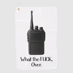 Wat de Fu*k over grappige Walkie Talkie icoon Golfhanddoek