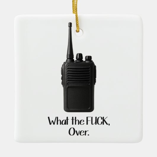 Wat de Fu*k over grappige Walkie Talkie icoon Keramisch Ornament (Voorkant)