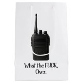 Wat de Fu*k over grappige Walkie Talkie icoon Medium Cadeauzakje (Achterkant)