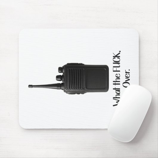Wat de Fu*k over grappige Walkie Talkie icoon Muismat (Met muis)