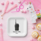 Wat de Fu*k over grappige Walkie Talkie icoon Papieren Bordje (Feest)