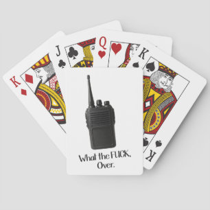 Wat de Fu*k over grappige Walkie Talkie icoon Pokerkaarten