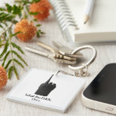 Wat de Fu*k over grappige Walkie Talkie icoon Sleutelhanger (Voorkant Rechts)