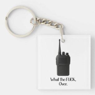 Wat de Fu*k over grappige Walkie Talkie icoon Sleutelhanger