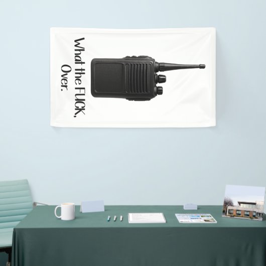 Wat de Fu*k over grappige Walkie Talkie icoon Spandoek (Beurs)