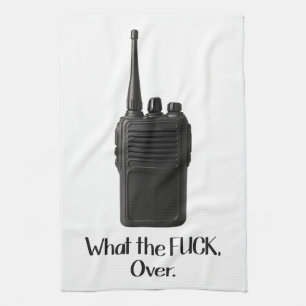 Wat de Fu*k over grappige Walkie Talkie icoon Theedoek