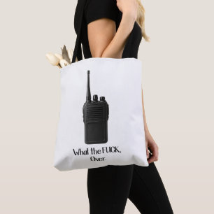 Wat de Fu*k over grappige Walkie Talkie icoon Tote Bag