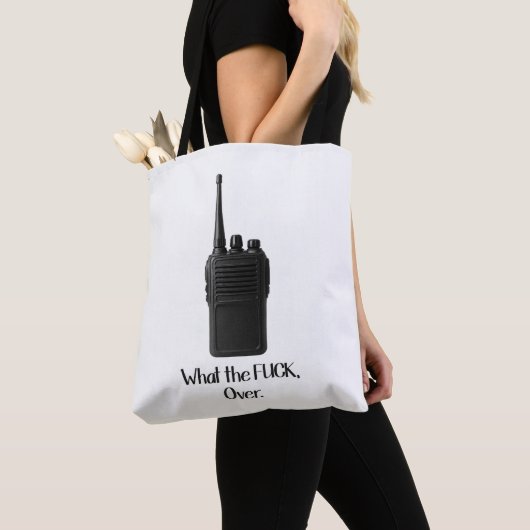 Wat de Fu*k over grappige Walkie Talkie icoon Tote Bag (Dichtbij)