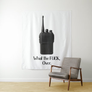 Wat de Fu*k over grappige Walkie Talkie icoon Wandkleed
