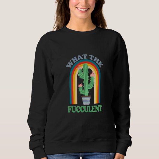 Wat De Fucculente Cactus Vetplanten Retro Trui (Voorkant)