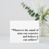 "Wat de geest van het man ook kan bedenken en gelo Briefkaart (Staand voorkant)