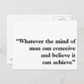 "Wat de geest van het man ook kan bedenken en gelo Briefkaart (Voorkant / Achterkant)