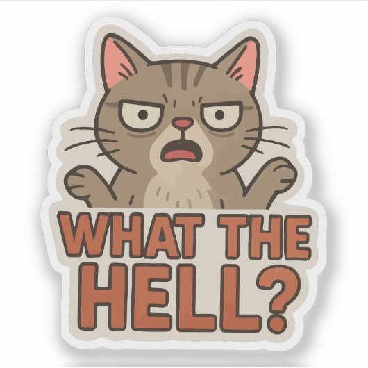 Wat de hel ? grappige kat sticker (Voorkant)