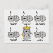 Wat de kat grappig vindt briefkaart (Voorkant)