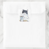 Wat De Katachtige Vierkante Sticker (Tas)