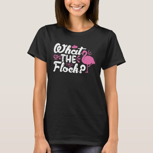 Wat de kudde roze flamingo t-shirt (Voorkant)