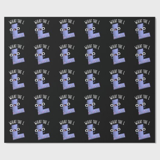 Wat de L Funny Letter L Pun Dark BG Cadeaupapier (Vlak)