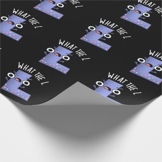Wat de L Funny Letter L Pun Dark BG Cadeaupapier (Hoek)
