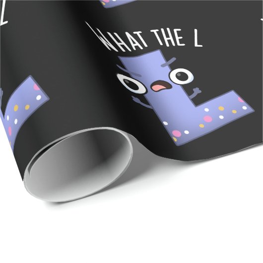 Wat de L Funny Letter L Pun Dark BG Cadeaupapier (Rol Hoek)
