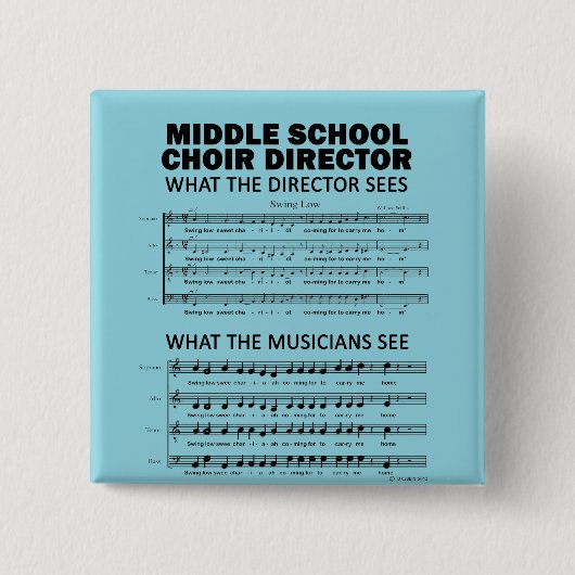 Wat de middelbare schoolkoor ziet vierkante button 5,1 cm (Voorkant)