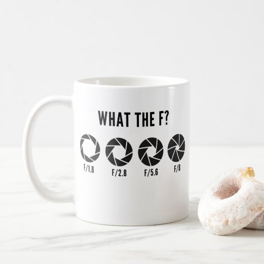 Wat de Mok van de F Photography Funny Coffee (Met donut)