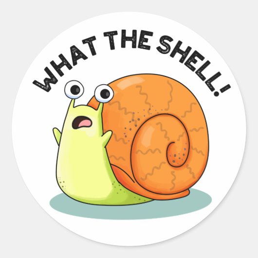 Wat de schamele slak in de Shell Ronde Sticker (Voorkant)