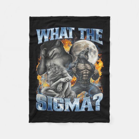 Wat De Sigma Coole Grappige Alpha Wolf Weerwolf La Fleece Deken (Voorkant)