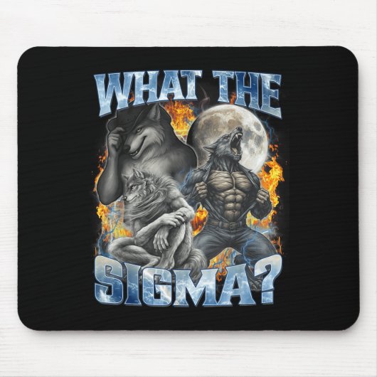 Wat De Sigma Coole Grappige Alpha Wolf Weerwolf La Muismat (Voorkant)