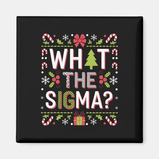 Wat de Sigma Grappige Kerstman Gen Alpha X-mas Magneet (Voorkant)
