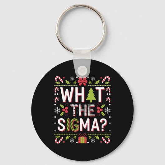 Wat de Sigma Grappige Kerstman Gen Alpha X-mas Sleutelhanger (Voorkant)