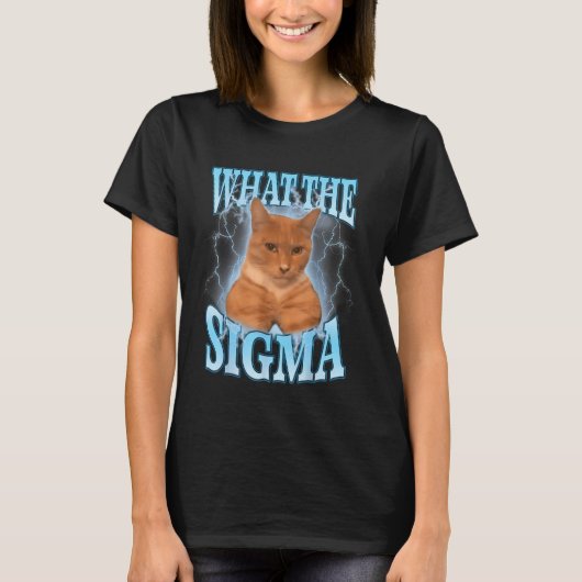 Wat de sigma meme kat t-shirt (Voorkant)