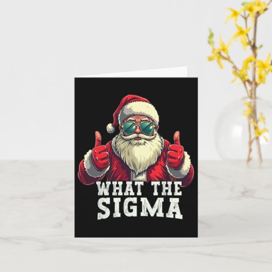 Wat de Sigma Santa Grappige Kerstmeme Xmas Riz Kaart (Gele Bloem)