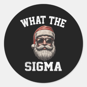 Wat de Sigma Santa Grappige Kerstmeme Xmas Riz Ronde Sticker