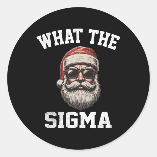Wat de Sigma Santa Grappige Kerstmeme Xmas Riz Ronde Sticker (Voorkant)