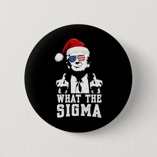 Wat de Sigma Trump Kerstman Grappige Kerstmeme XM Ronde Button 5,7 Cm (Voorkant)