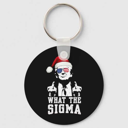 Wat de Sigma Trump Kerstman Grappige Kerstmeme XM Sleutelhanger (Voorkant)