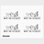 Wat de smeuïge cactus succulent lijn art meme rechthoekige sticker (Vel)