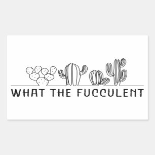 Wat de smeuïge cactus succulent lijn art meme rechthoekige sticker