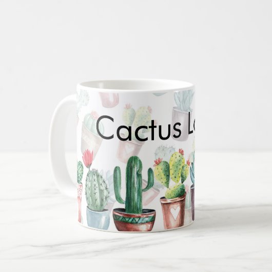 Wat de vettige Plant retro  cactus Koffiemok (Voorkant links)