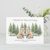 Wat De Vos Tweelingen Komen Fox Thema Zwangerschap Aankondiging (Staand voorkant)