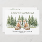 Wat De Vos Tweelingen Komen Fox Thema Zwangerschap Aankondiging (Voorkant / Achterkant)