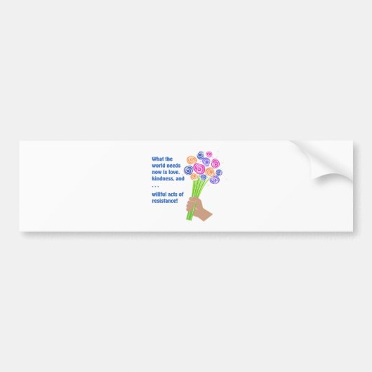 Wat de wereld nu nodig heeft bumpersticker (Voorkant)