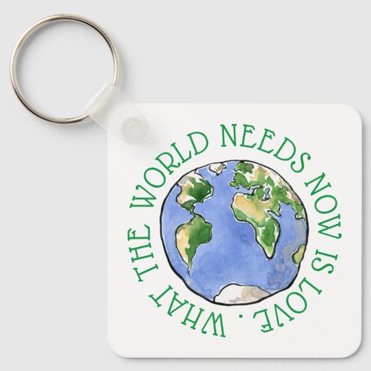 Wat de wereld nu nodig heeft is liefde sleutelhanger (Voorkant)