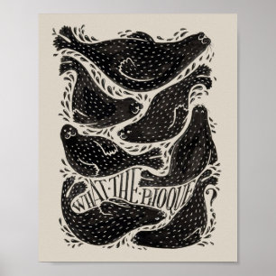 Wat De Zeehond Grappige Zeehond Puns Illustratie P Poster