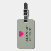 Wat denk je van Bright Roze Heart Funny? Niet van  Bagagelabel (Voorkant verticaal)